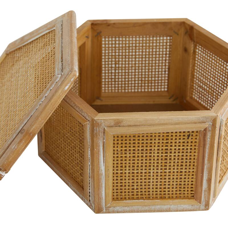 Wood Decorative Box with Lid - Set of 2 Brown - Roche River Decor