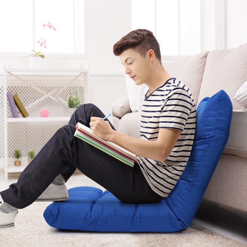 Gymax Adjustable Folding Gaming Chair Cushioned Floor Chair Adjustable