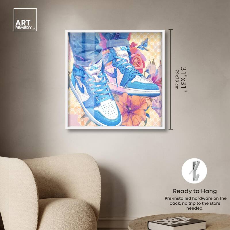 Sneakers in Bloom Shadowbox by Art Remedy
