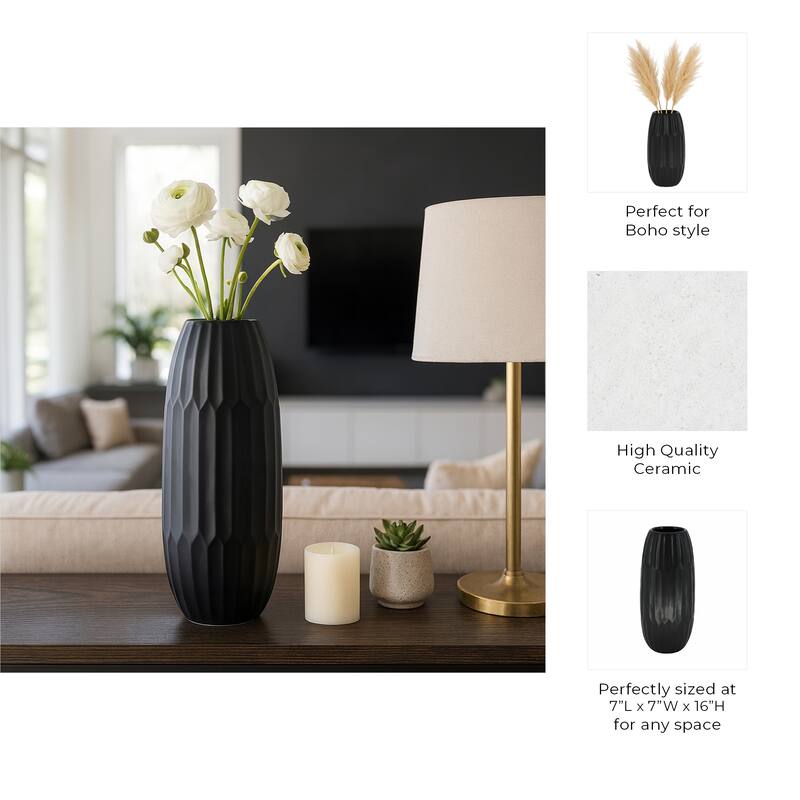 Sagebrook Home Modern Neutral Ceramic Vase