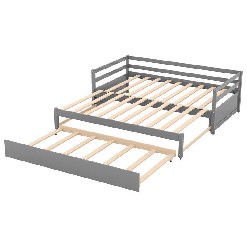 Multifunctional Extendable Twin or Double Twin Daybed w/Trundle