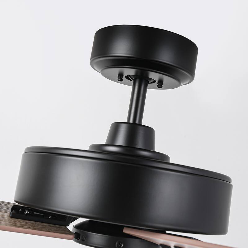 52" Black Modern Ceiling Fan without Light - 52" W x 10.9" H