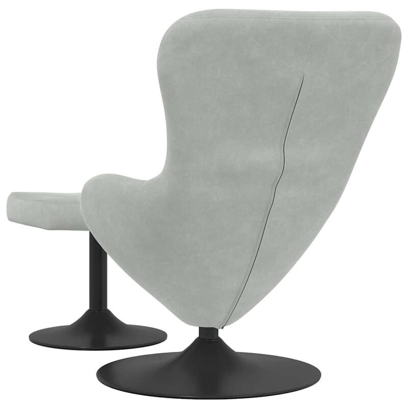 vidaXL Egg Chair Black/ Dark/Light Grey Velvet - 24.8 x 28.7 x 35.4