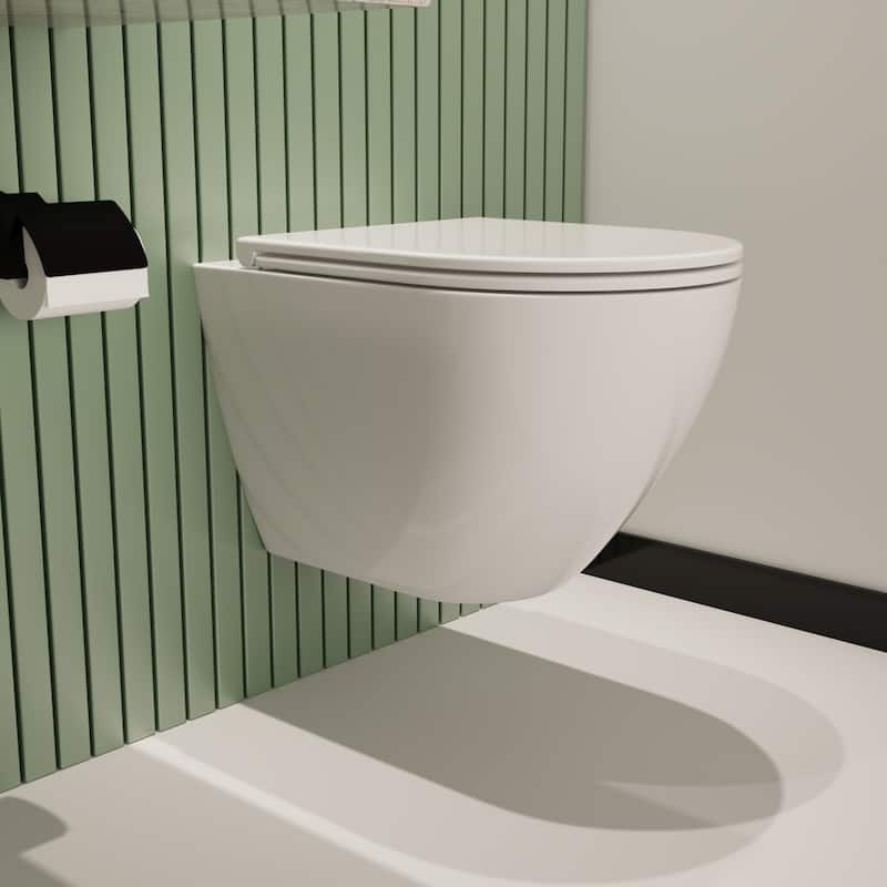 DeerValley Liberty 1.59 GPF Wall Hung Elongated Toilets Included Seat