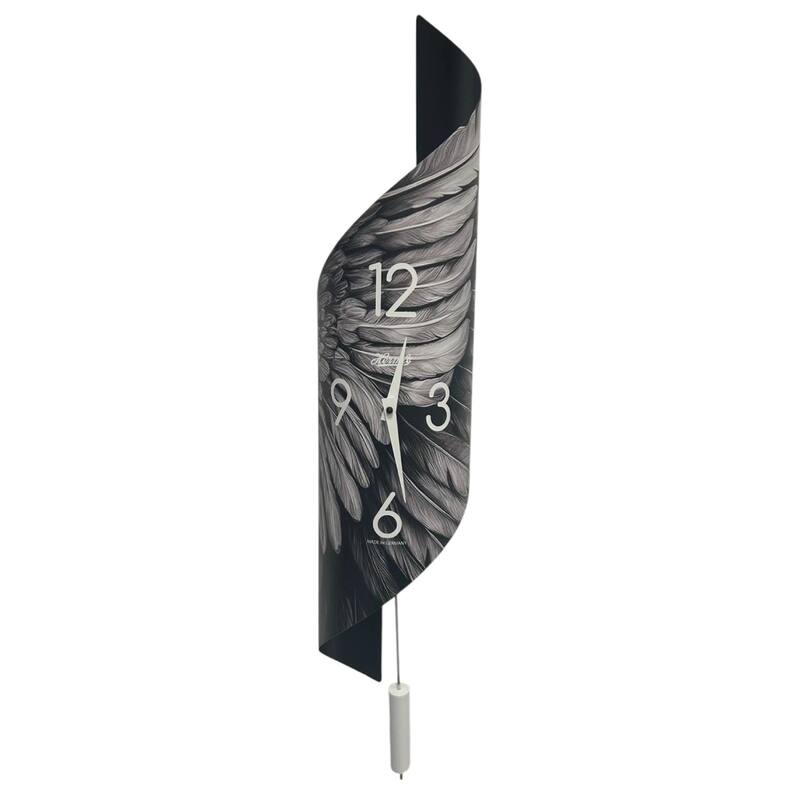 Abstract Wings Pendulum Wall Clock - 26.5" - Black and White