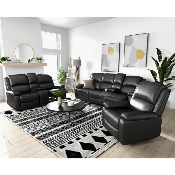 Furmax Manual Recliner Sectional Sofa Set Home Theater Seating