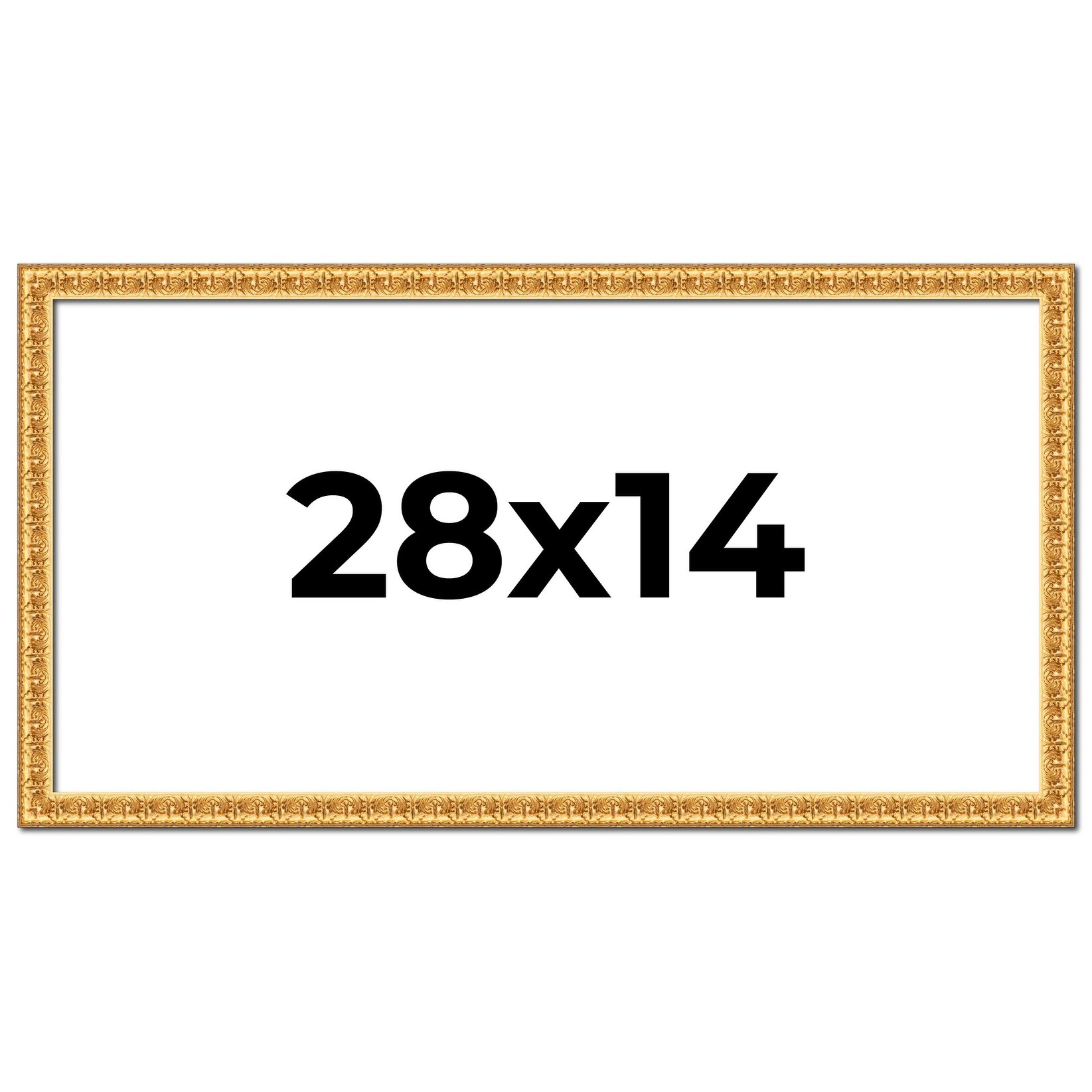 28x14 Frame Gold Real Wood Picture Frame Width 1 inches | Interior