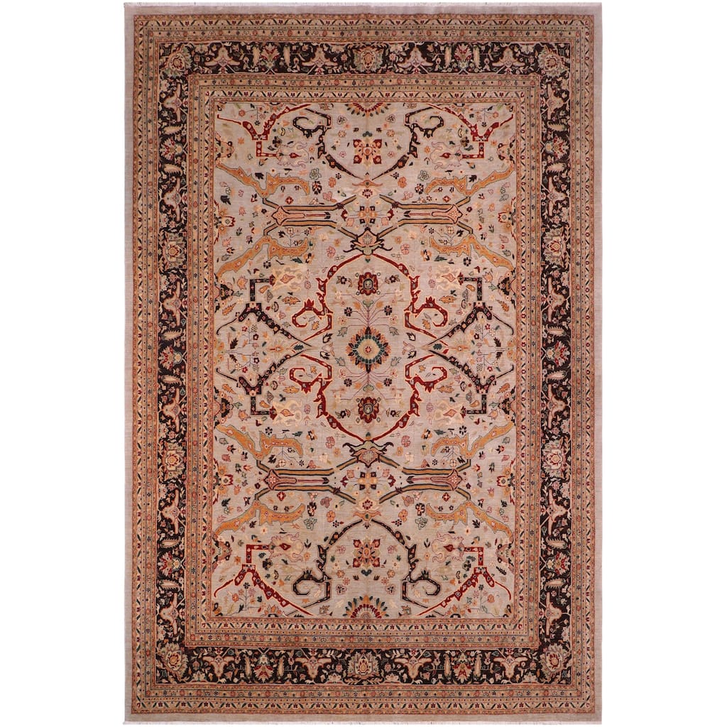 Boho Chic Ziegler Willena Gray Brown Hand-Knotted Wool Rug - 12'0'' x 15'2''