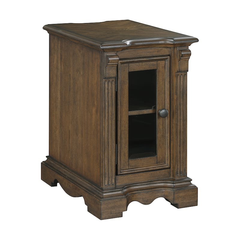 Dionne Rectangular Wood Chairside Table - Brown