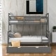 preview thumbnail 3 of 16, Twin over Full Bunk Bed with Ladder, Twin Trundle, Full-Length Guardrail
