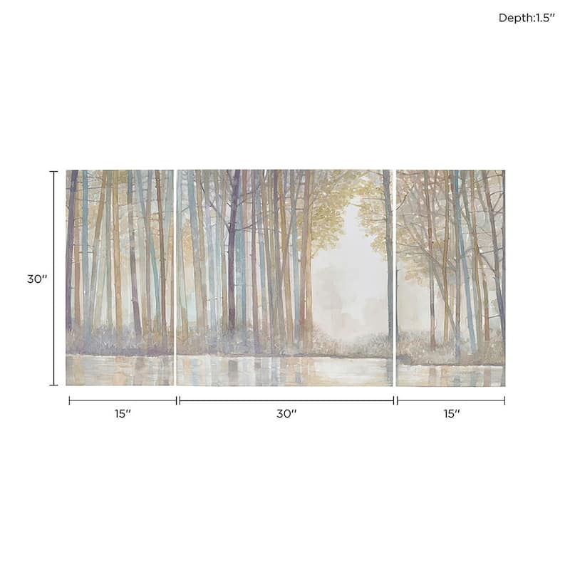 Madison Park Forest Reflections Triptych 3-piece Canvas Wall Art Set - Multi