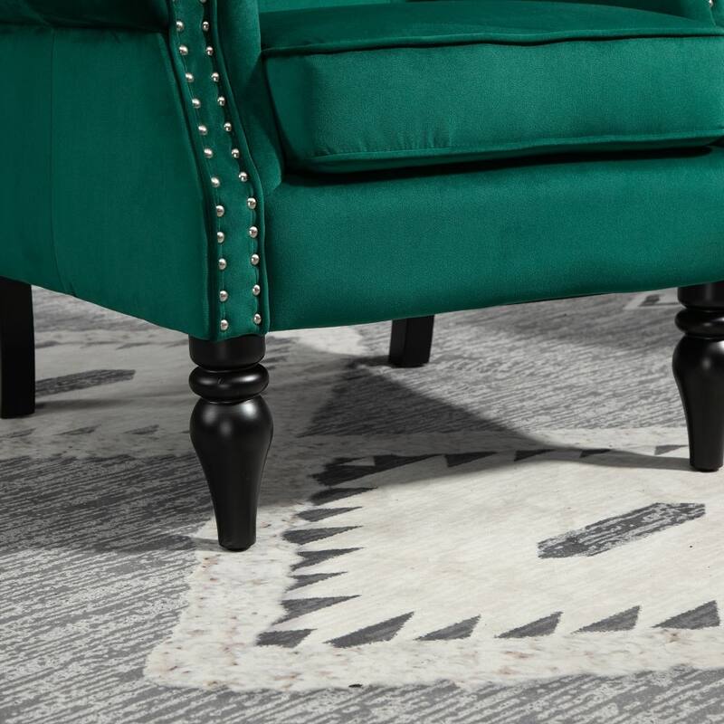 Modern Accent Chair with Sturdy Wood Legs