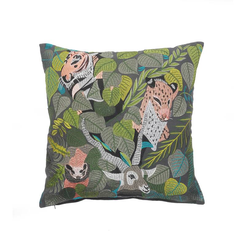 Sevita Jungle Scene Multicolored Throw Pillow