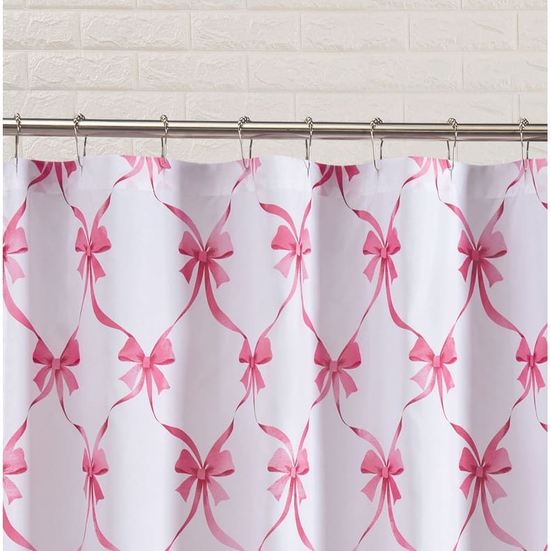 Abigail Bow Fabric Shower Curtain