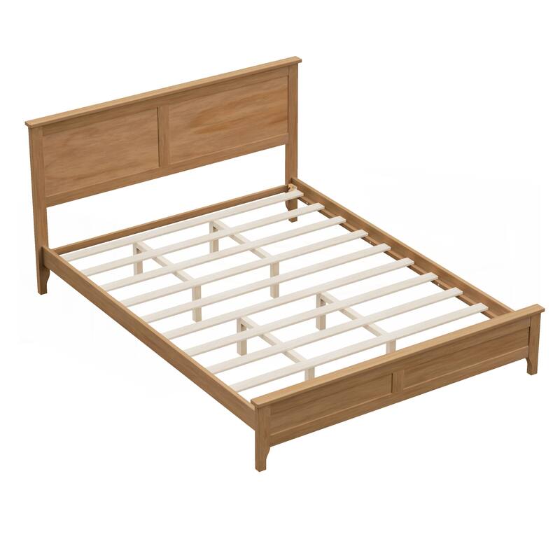 Modern Solid Wood Queen Size Platform Bed