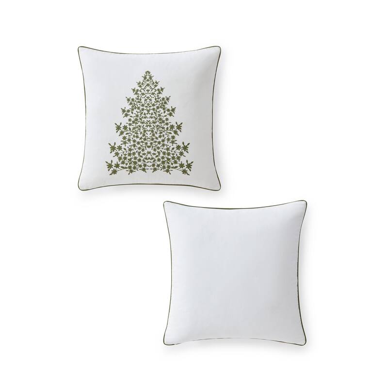 Martha Stewart Holiday Tree Green Throw Pillow