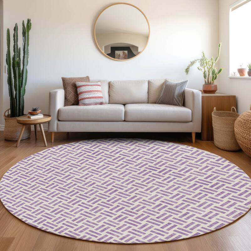 Premium Washable Super Soft Modern Weave Mayfield Rug - Lavender - 8' x 8'