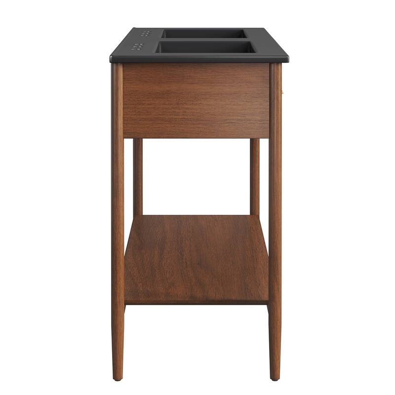 Zaire 18"/24"/30"/36"/48" Bathroom Vanity with Black Sink Top