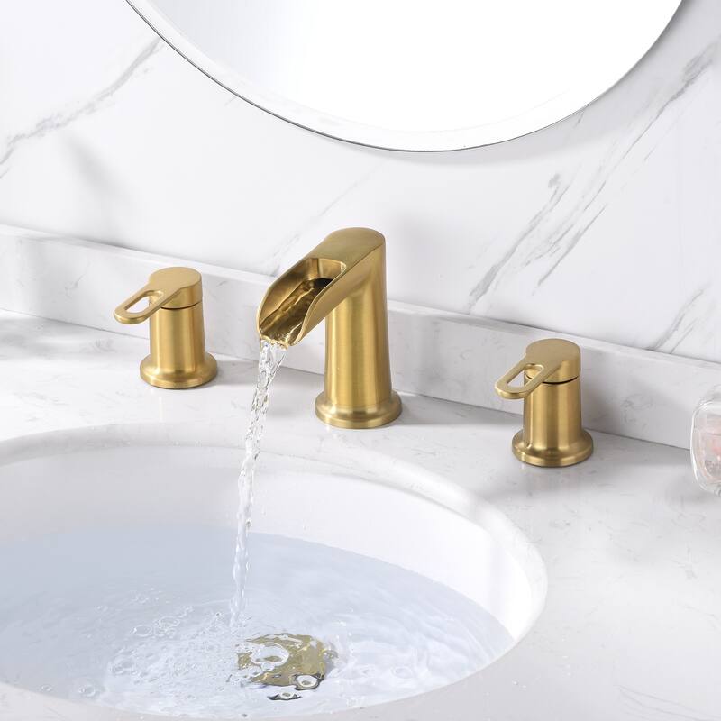 Luxier VividFall 8 in. Widespread 2-Handle Bathroom Faucet with Drain