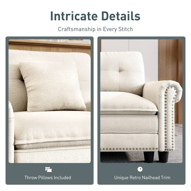 MASION ARTS 3-Piece Modular Sectional Sofa, Oversized Cloud Couch with Armchairs/Loveseats, Deep Seat Sofa (5–7 Seats)