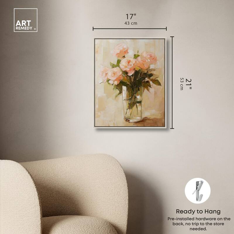 Soft Pink Blooms Canvas by Art Remedy