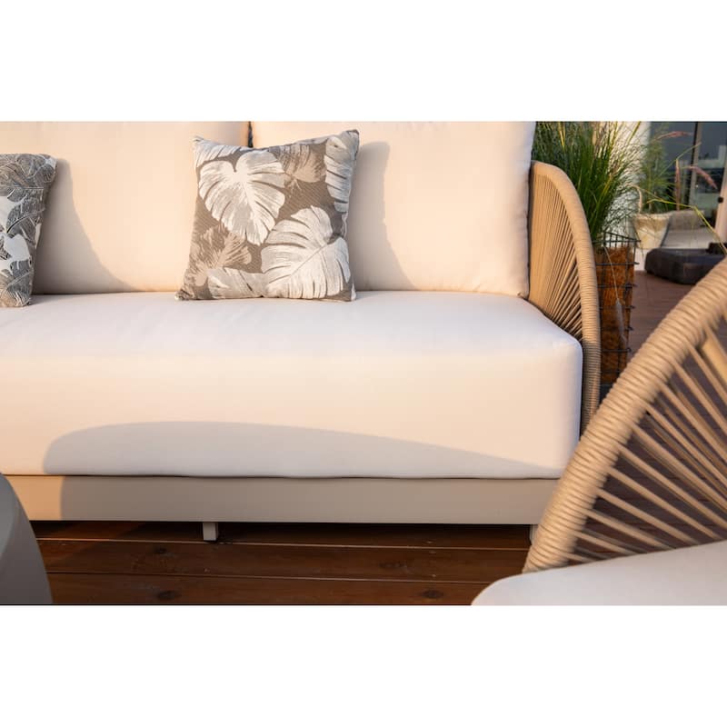 Malibu Outdoor Aluminum 3-Seat Sofa with Sunbrella® Cushions