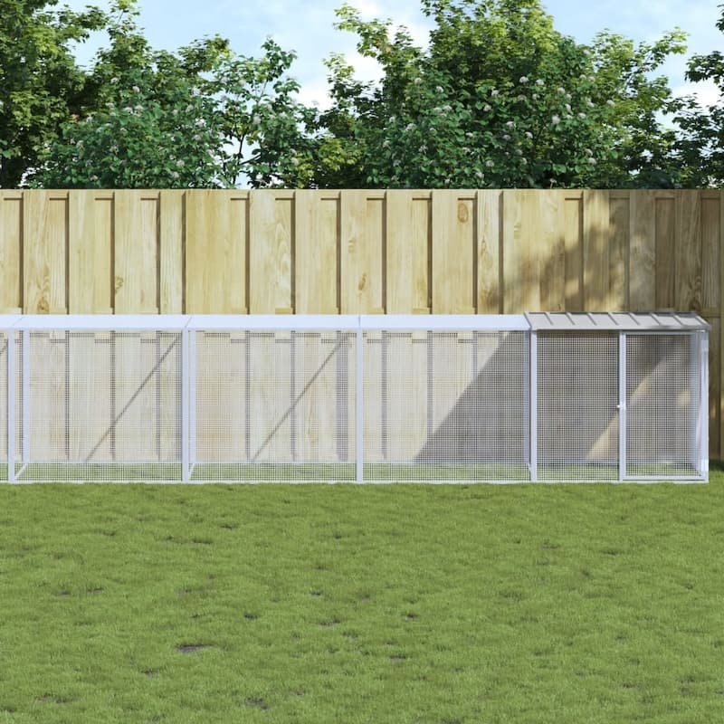 vidaXL Chicken Cage with Roof Light Gray/Anthracite multisize Galvanized Steel