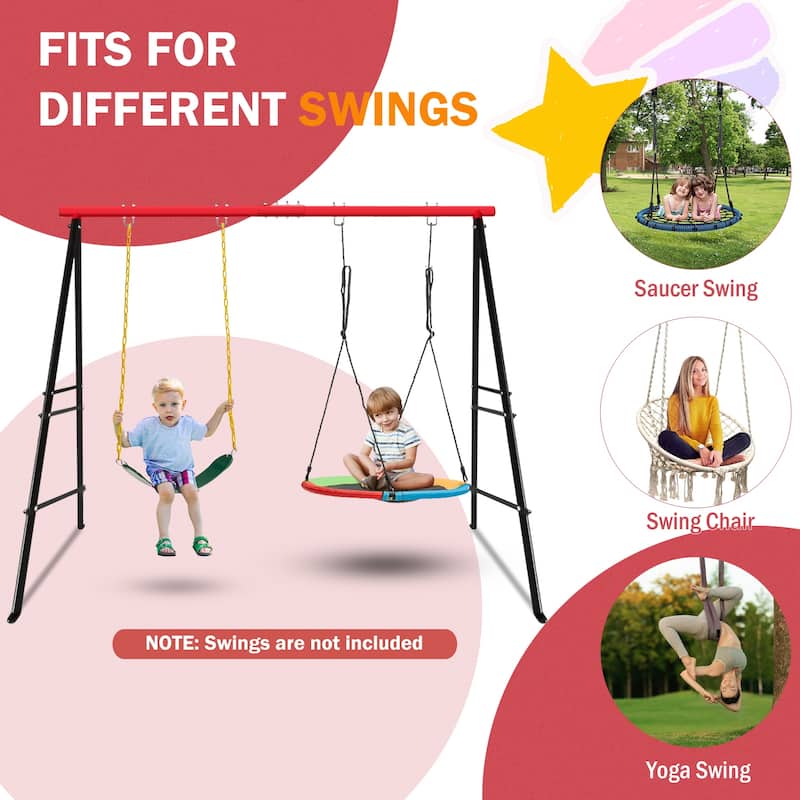 Premium High Strength Steel Swing Stand Frame 600 Pounds Capacity A Frame for Indoor and Outdoor Use - N/A