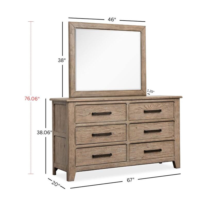 Magnussen Home Claremont Smokey Taupe Dresser with Landscape Mirror