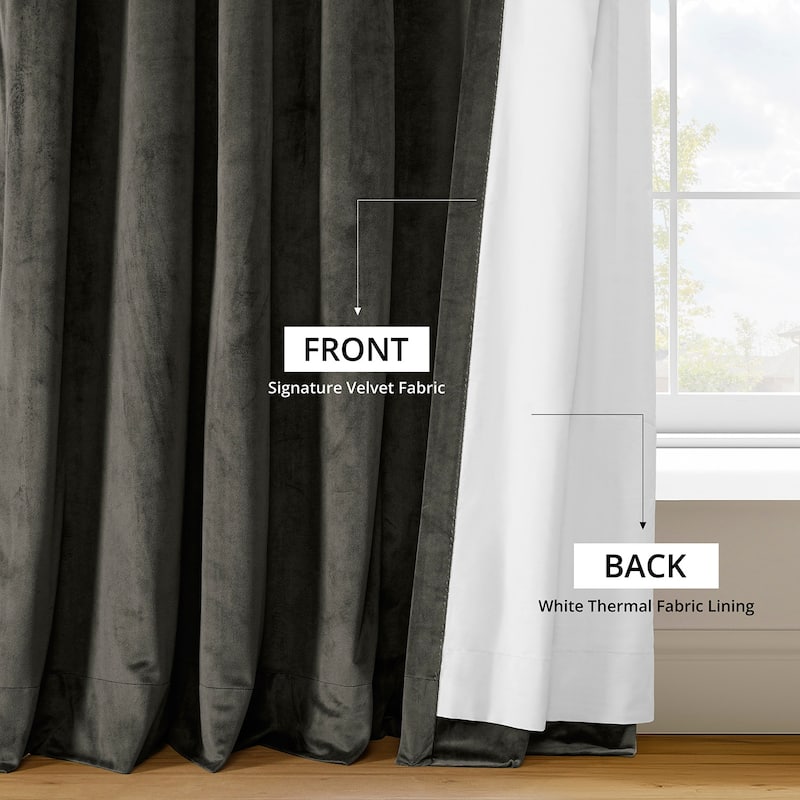 Exclusive Fabrics Signature Velvet Blackout Curtain 108 Inches Long (1 Panel)