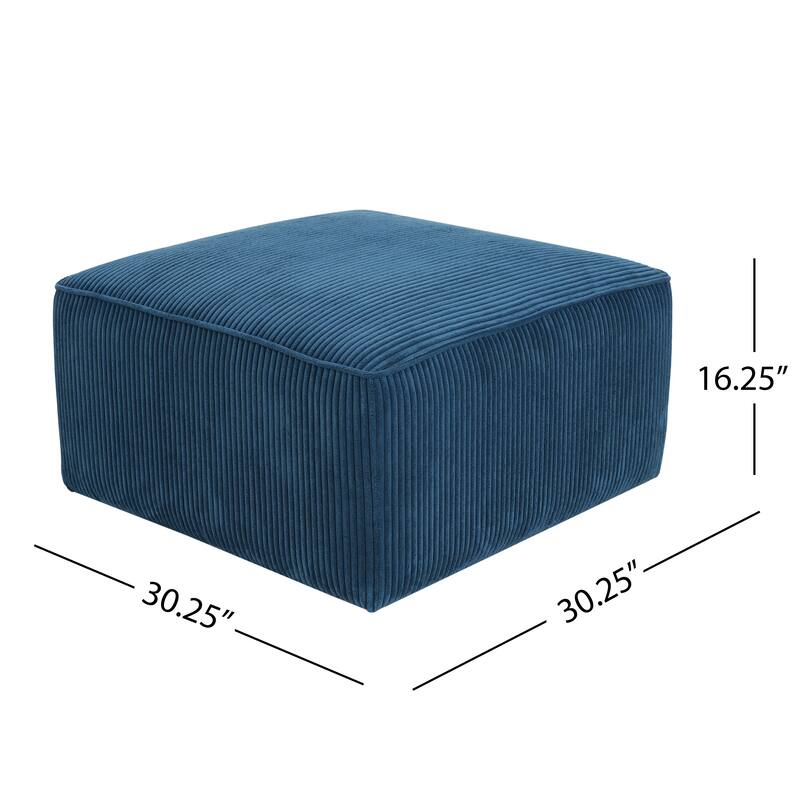 Roomfitters Square Upholstered Ottoman Coffee Table with Modern Low Profile Design