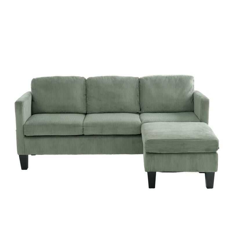 4 Seat Velvet L-Shaped Sofa with Chaise and Padded Corduroy Multi-functional Modern Sectional Couch - 88.18 in.L x 31.5 in.H
