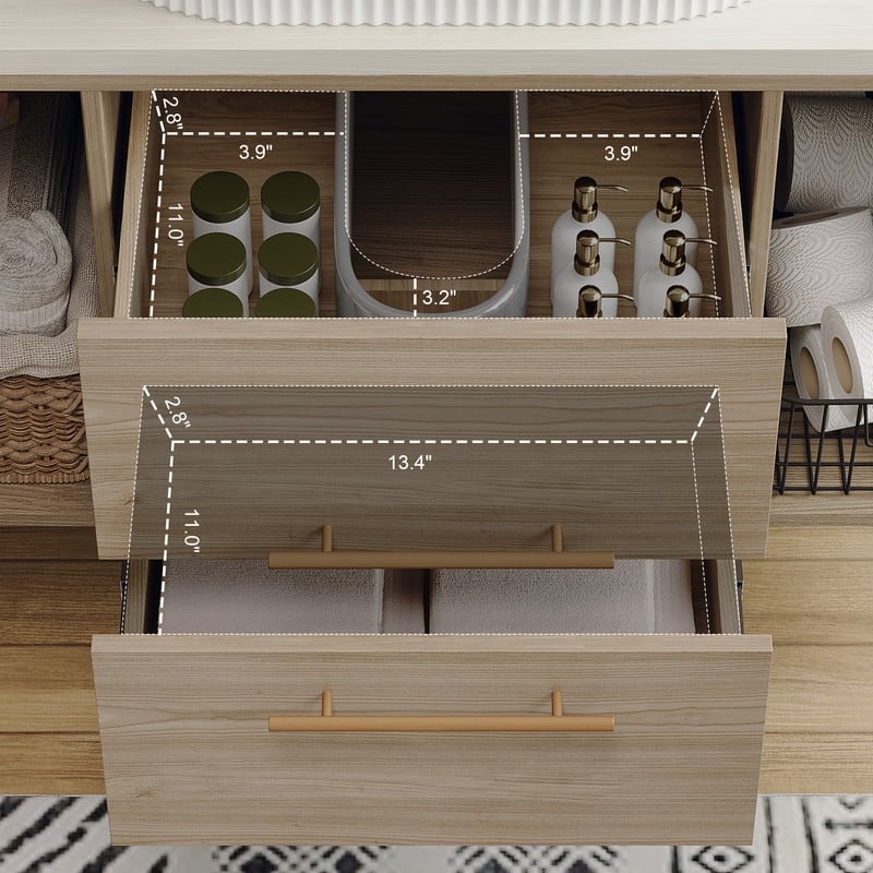 Wall-Mounted Bathroom Vanity with Ceramic Sink