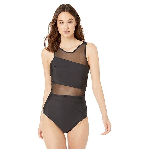 Shop Athena Women S Mesh High Neck One Piece Swimsuit With Tummy