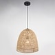 preview thumbnail 4 of 9, Vaxcel Lighting P0404 Nassau 14" Wide Pendant with Woven Rope Shade