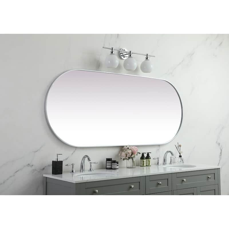 Indigo Home Metal Frame Oval Mirror 30x72 Inch