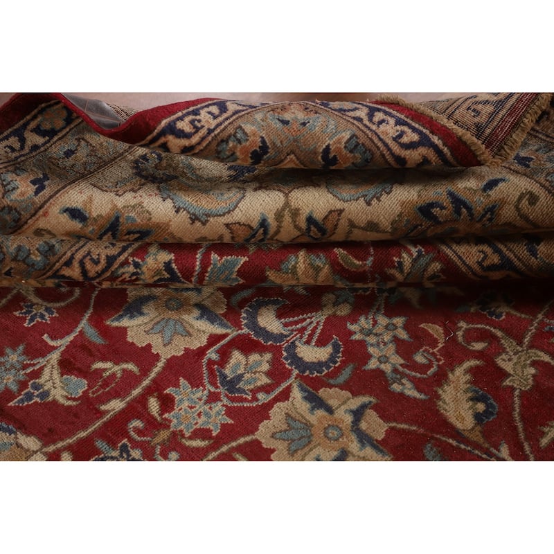 All-Over Floral Tabriz Persian Antique Area Rug Handmade Wool Carpet - 8'6"x 12'0"
