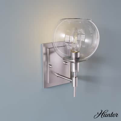 Hunter Xidane 1 Light Wall Sconce - Entry, Hallway, Bedroom, Bathroom - Contemporary, Mid-Century Modern, Glam - Damp Rated!