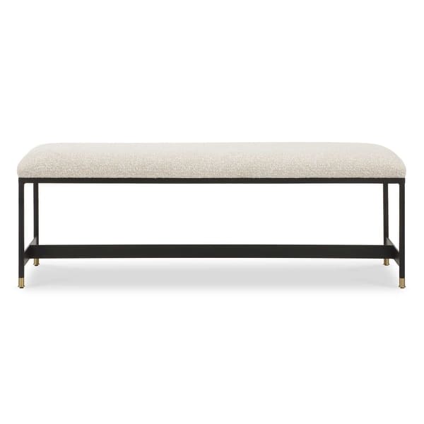 slide 2 of 7, Uttermost Halston Upholstered White Bench