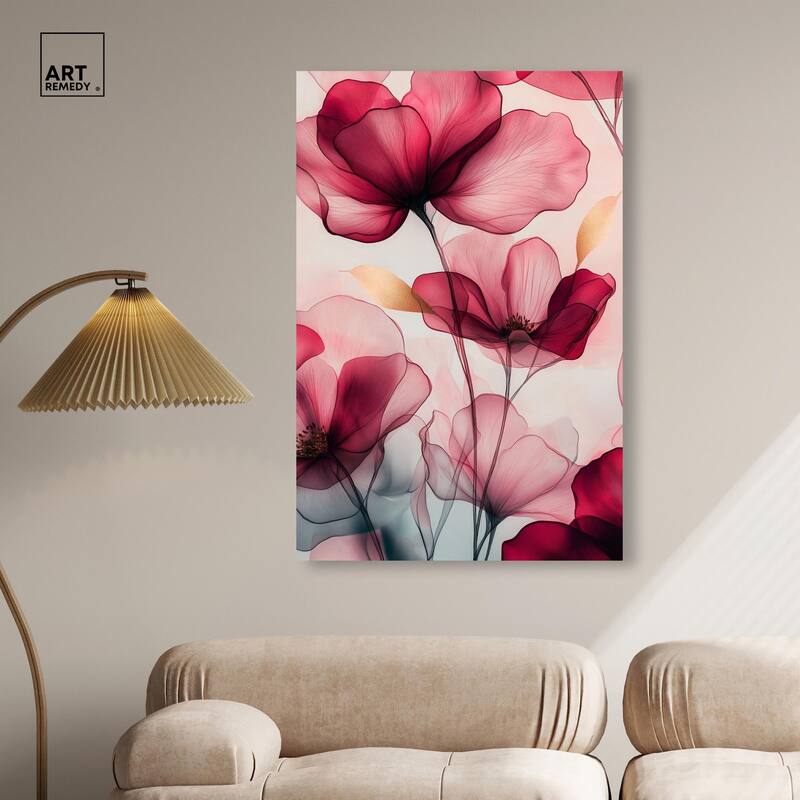Chiffon Cherry Charm Canvas by Art Remedy, Gallery Wrapped