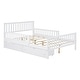 preview thumbnail 40 of 59, Vertical Headboard Footboard Platform Bed Frame, Both Side Guardrails, Wooden Slat Panel Bed with 2 Storage Drawers