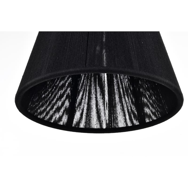 Agatha 12 Inch Classic Black Rope Gold Pendant with 1 Light
