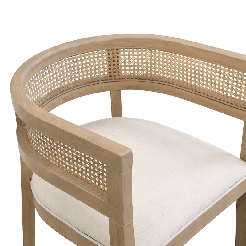 Lythor 7pc Dining Set with Cushioned Seats, Cane Rattan Webbing, Rubberwood by Christopher Knight Home