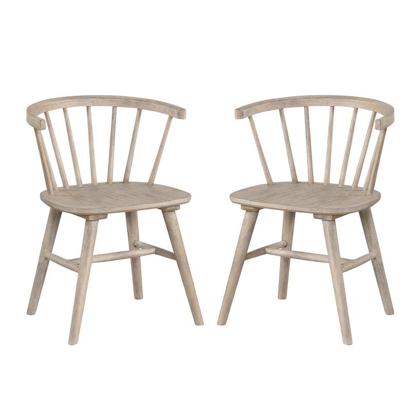 Set of 2 Wooden Dining Chairs with Shaker Legs - Natural Oak