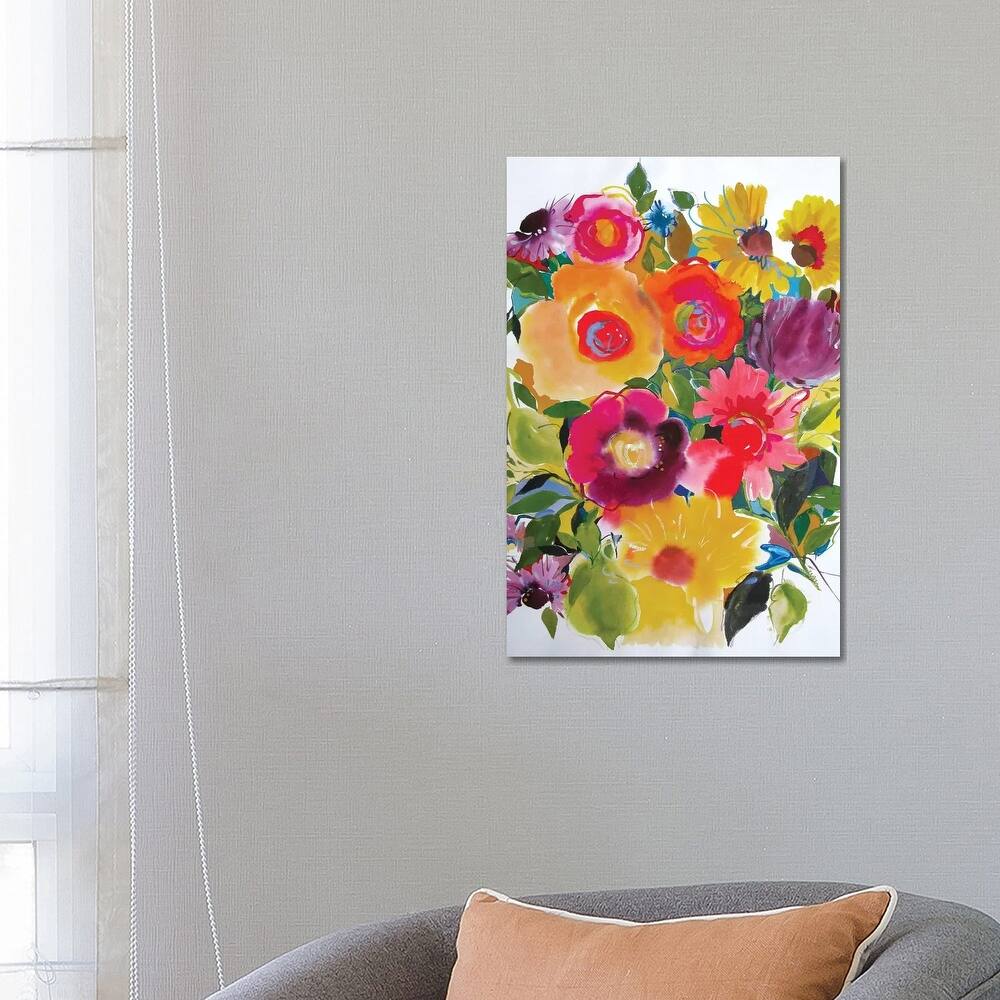iCanvas "Purple Zinnias" by Kim Parker Canvas Print