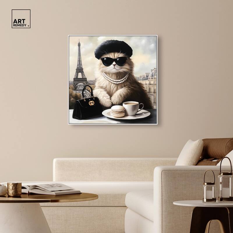 Cat in Paris Treats Canvas by Art Remedy