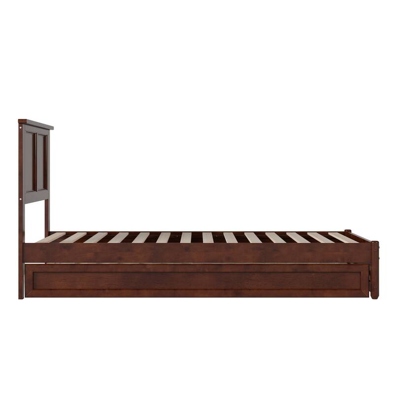 Felicity Platform Bed with Panel Footboard and Twin XL Trundle