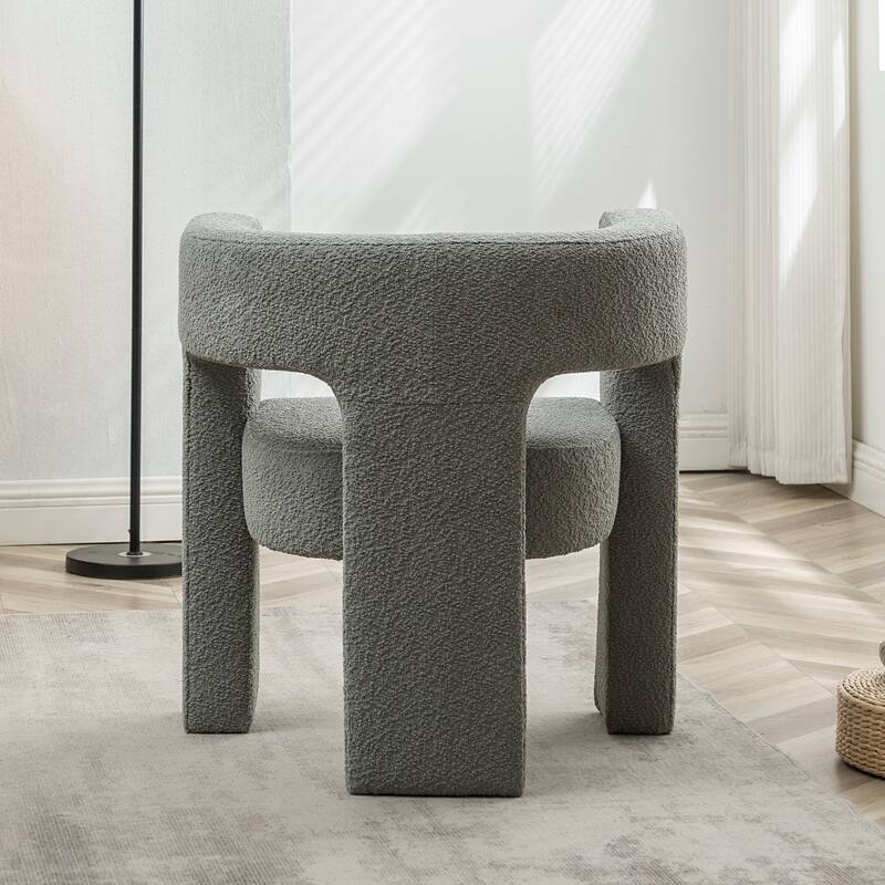 KINWELL 28" Wide Boucle Upholstered Square Armchair