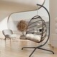 preview thumbnail 3 of 22, Stand Wicker Rattan Patio Basket Swing Egg Chair with C Type Bracket
