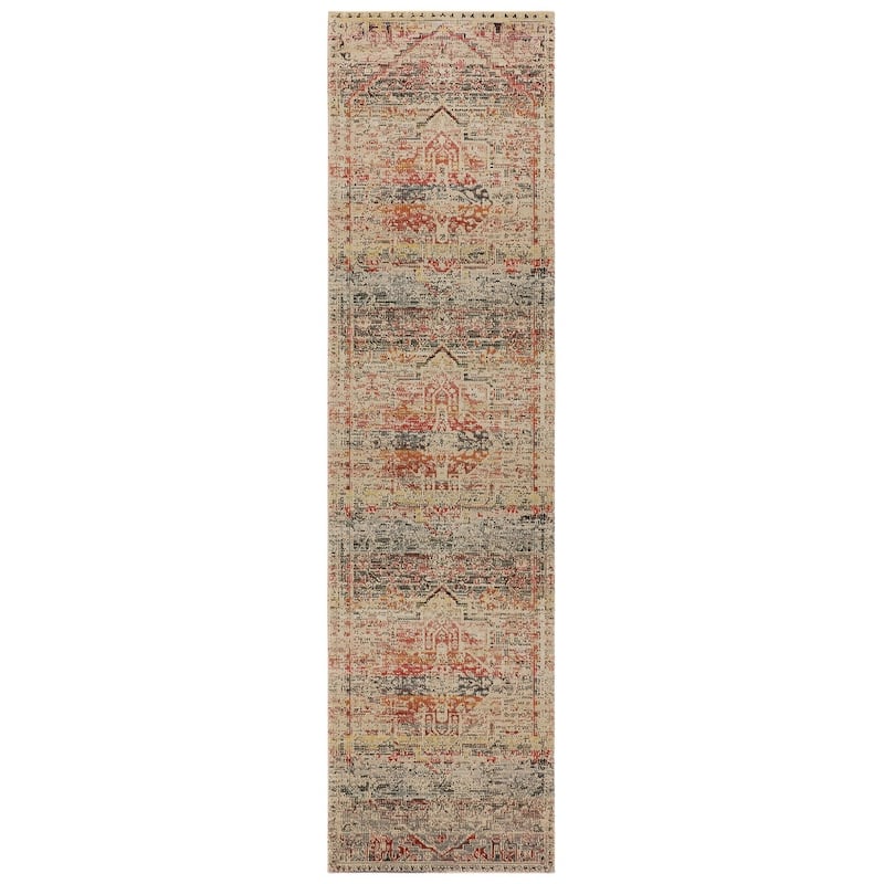 Oleander Indoor/ Outdoor Medallion Multicolor/ Beige Area Rug